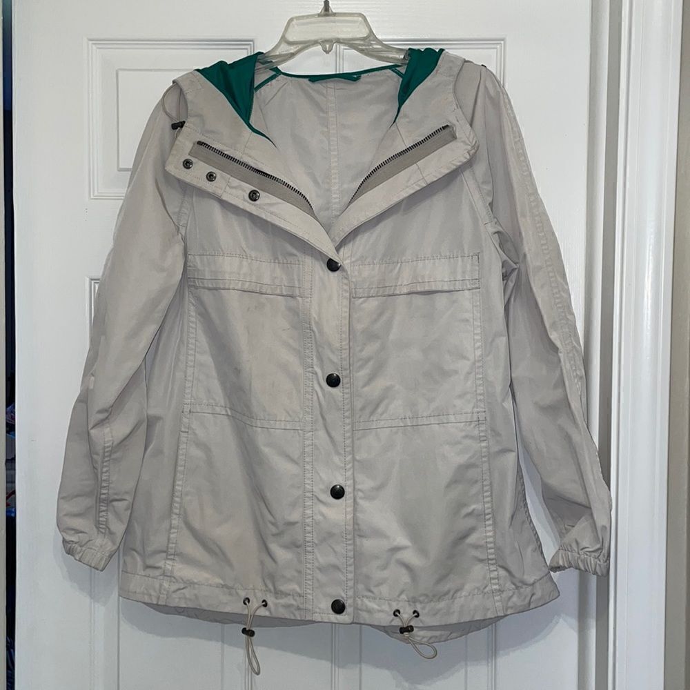 Coach Cream and Green Rain Jacket Slicker